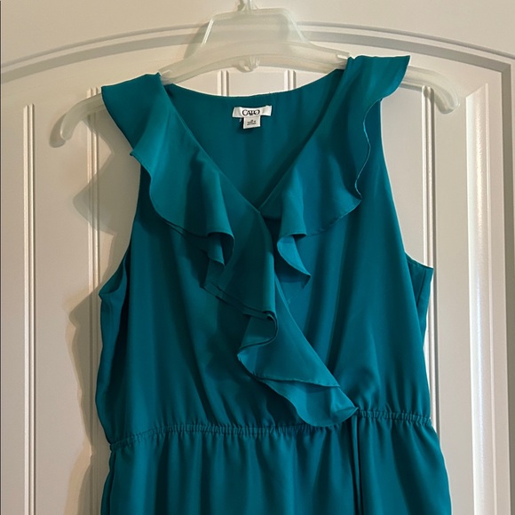 Cato Teal Ruffle Mini Dress - Picture 2 of 3